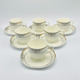 6 Persons Bone China Tea cup & Saucer Set - Georgian Style