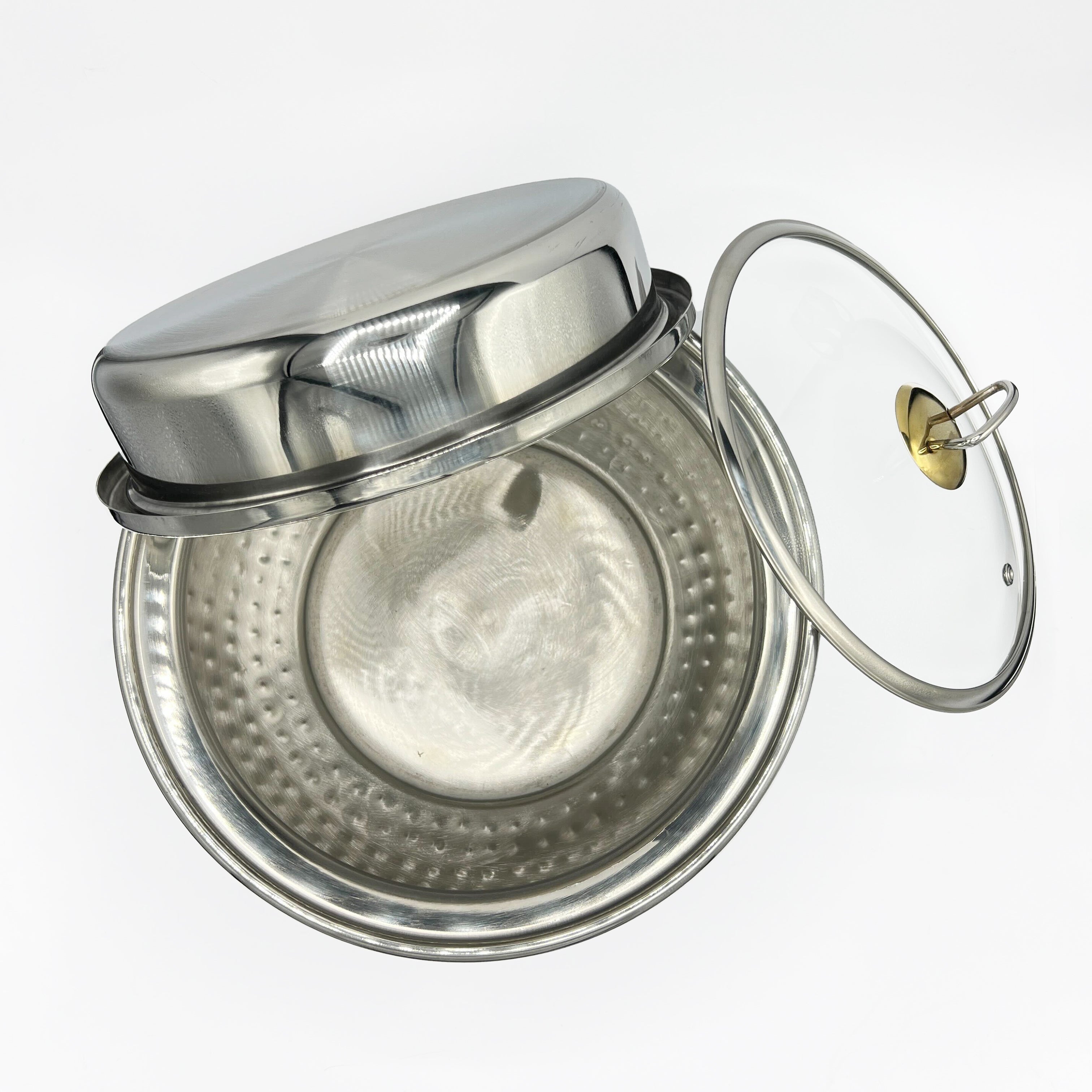 Small 24cm Chafing Dishes with Burner Stand & Steamer-Stainless Steel