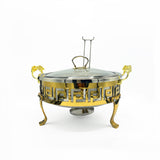 Small 24cm Buffet Serving Dishes with Lid, Stand & Burner-Stainless Steel