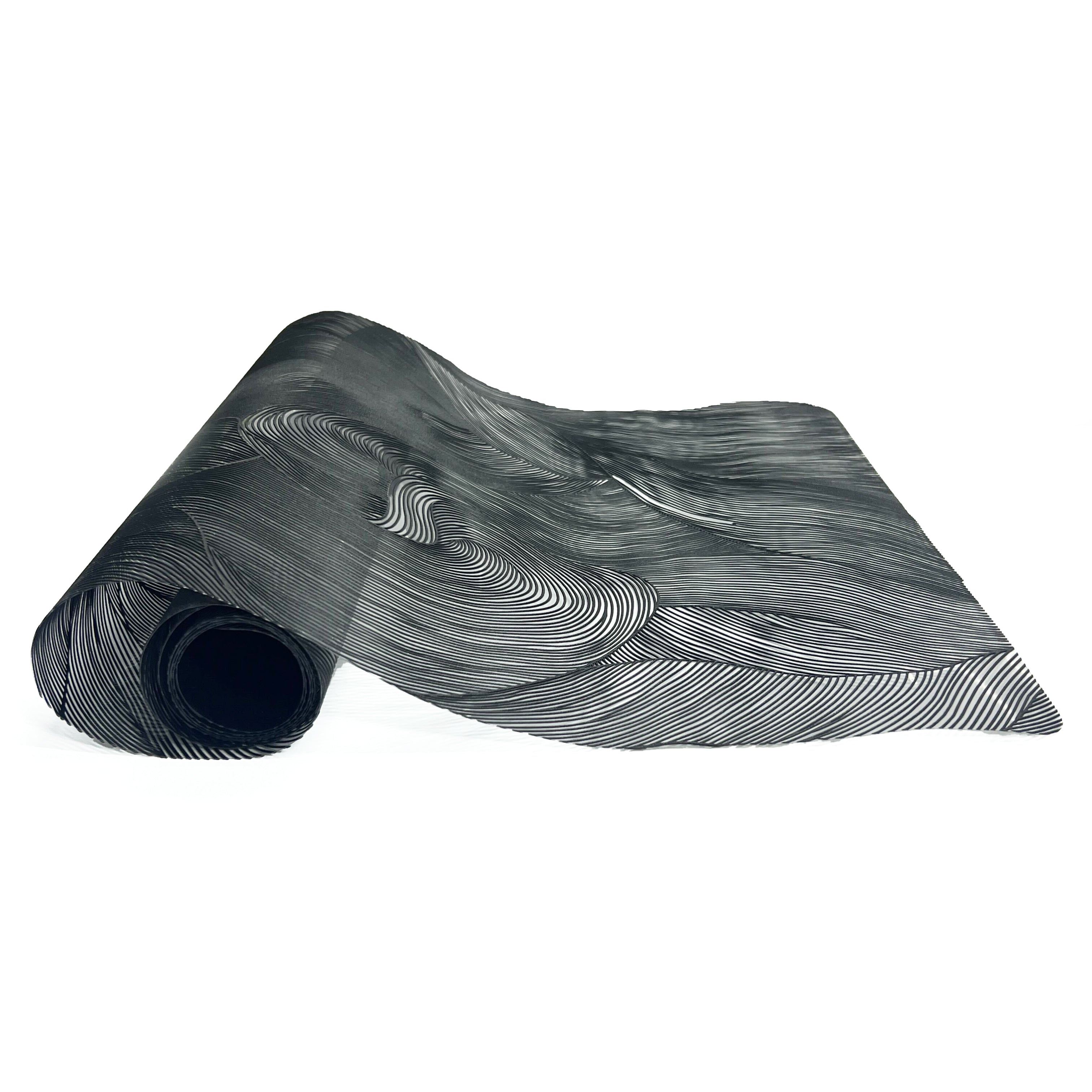 Lines art geometry table runner - Black color