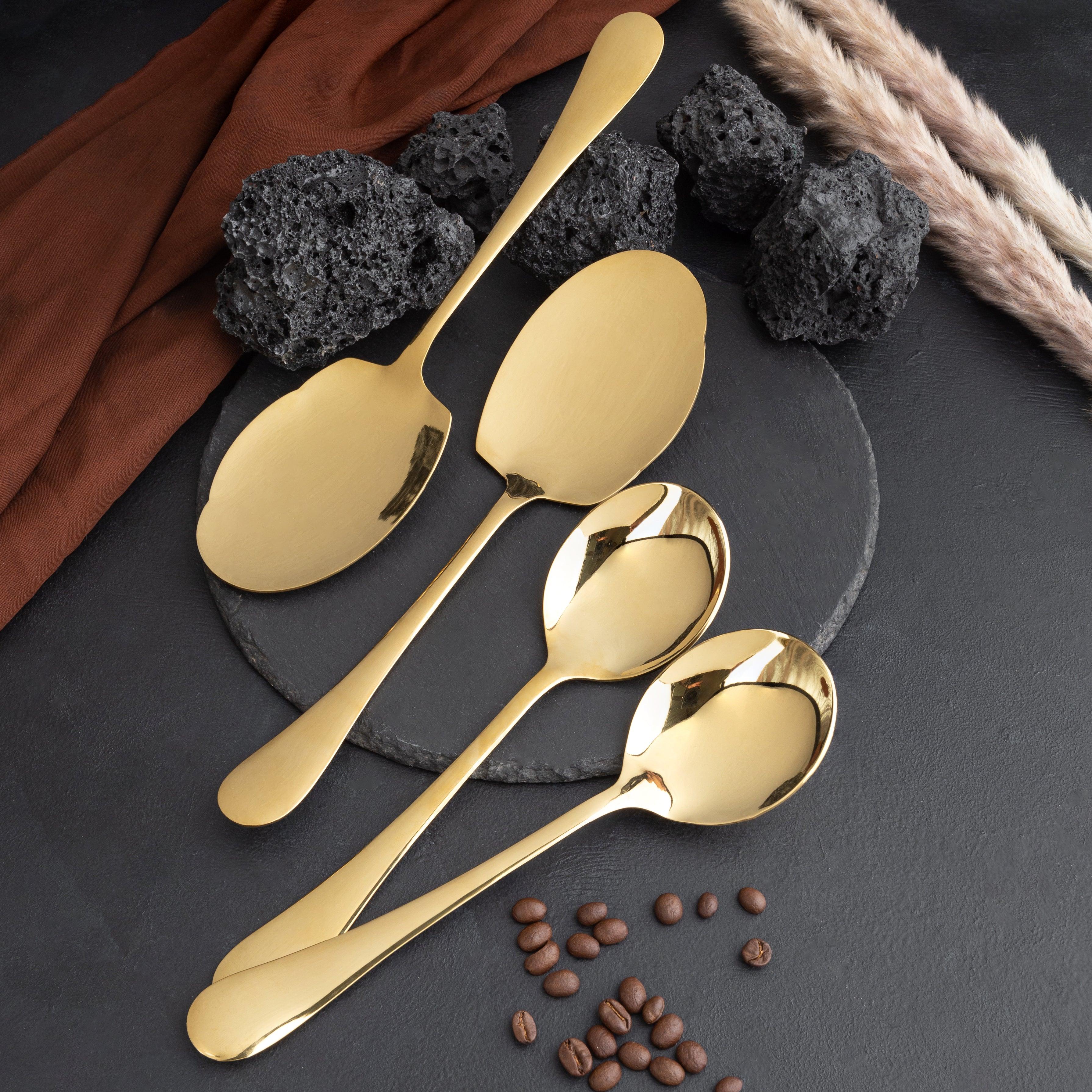 5 YEAR GUARANTEE 50 Gram Premium Golden Cutlery Set Qareenay Manzil® branded