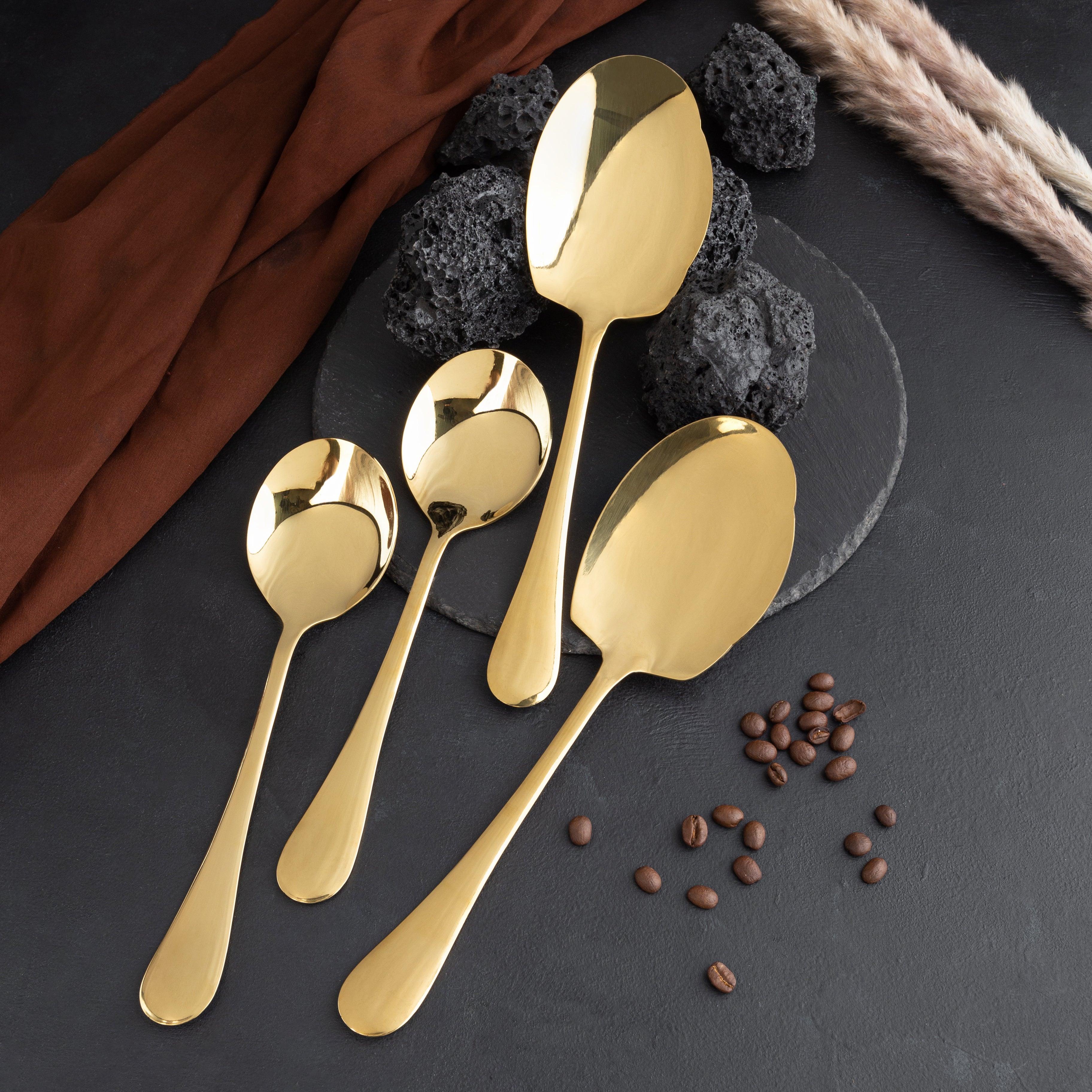 5 YEAR GUARANTEE 50 Gram Premium Golden Cutlery Set Qareenay Manzil® branded