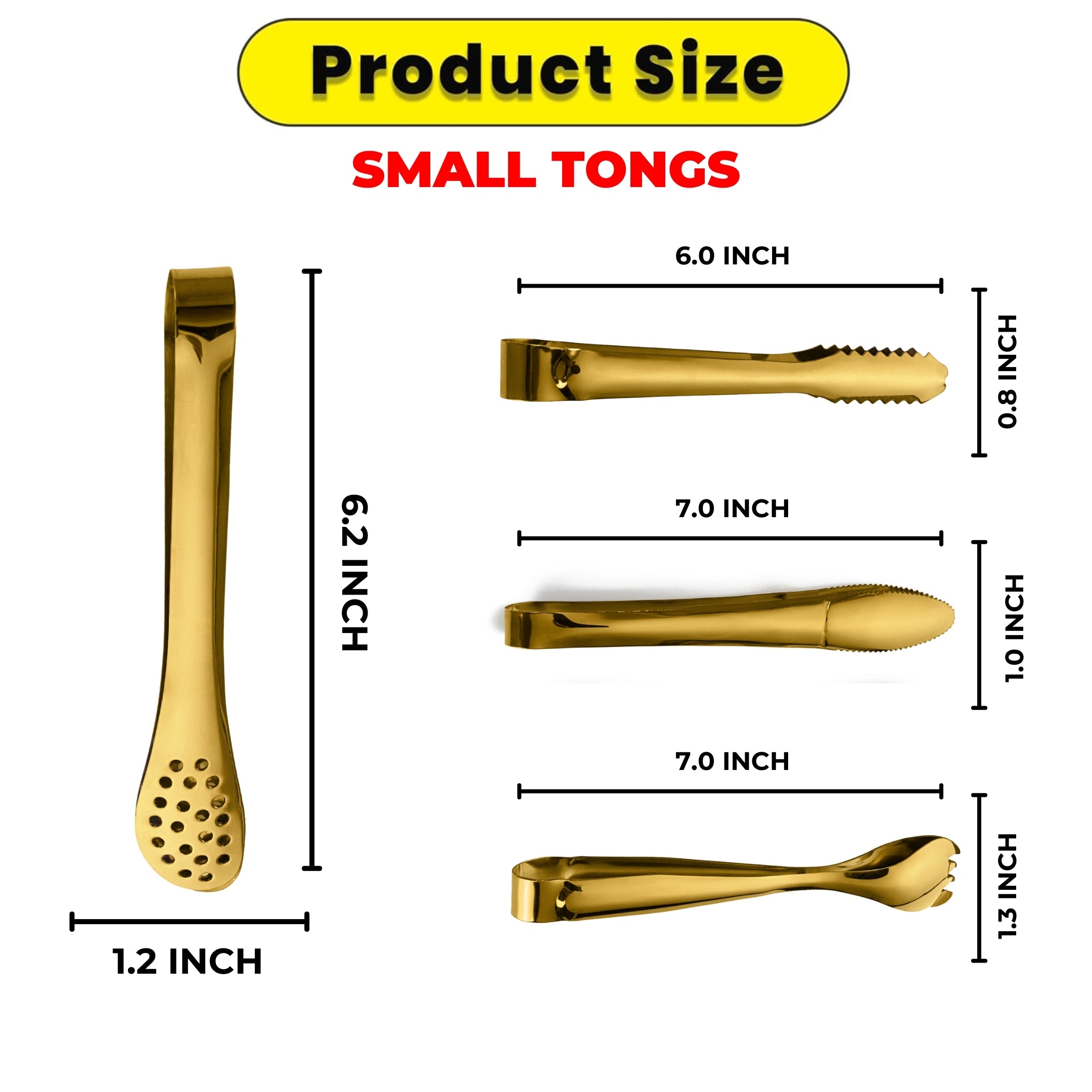 Golden Food Serving Tongs