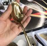 65 Grams Premium 24-Piece Golden Cutlery Set - 6 Person