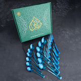 5 YEAR GUARANTEE 50 Gram Premium Shiny Blue Cutlery Set Qareenay Manzil® branded