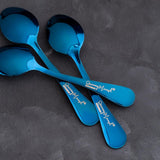 5 YEAR GUARANTEE 50 Gram Premium Shiny Blue Cutlery Set Qareenay Manzil® branded