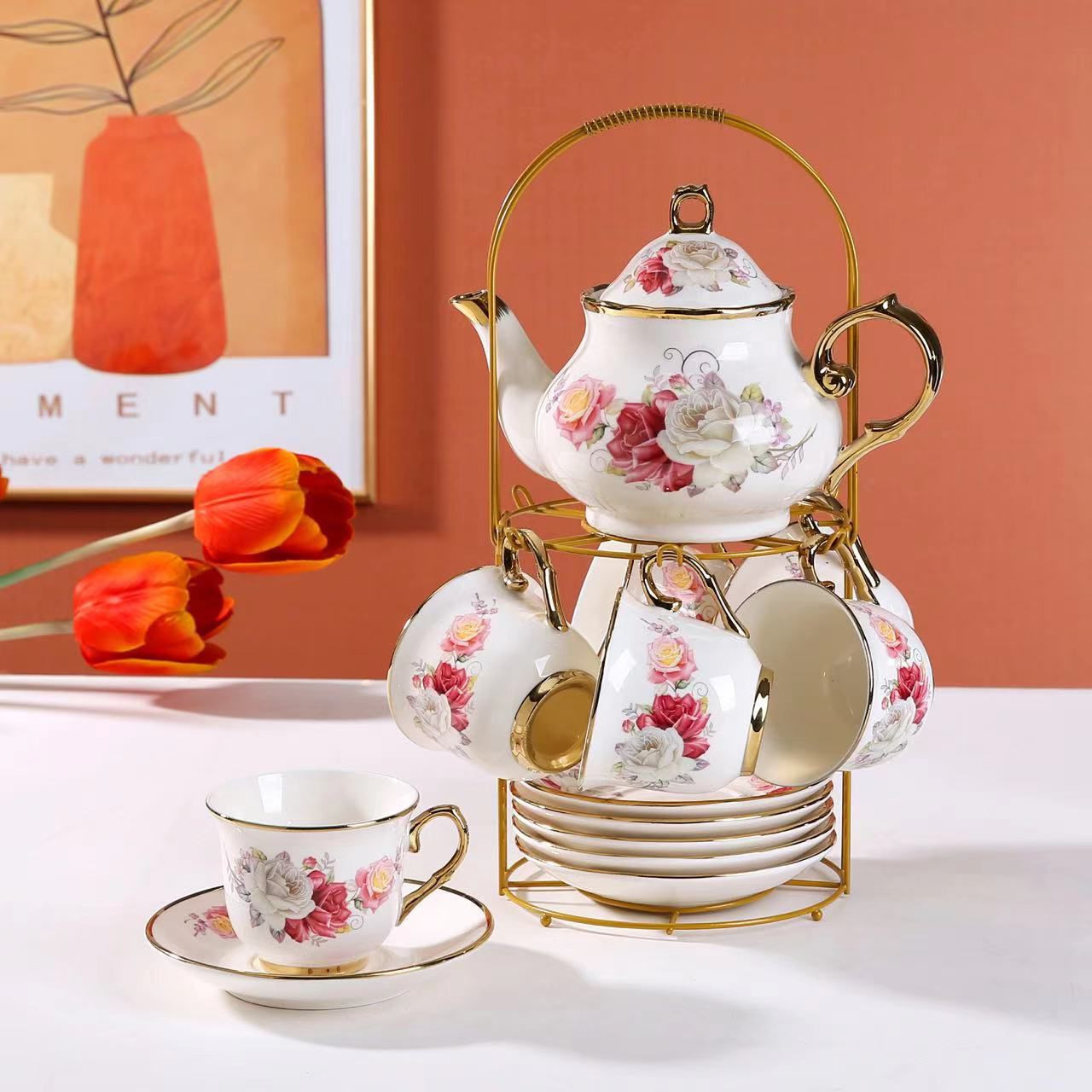 Teacup Set with Stand - TSFD4