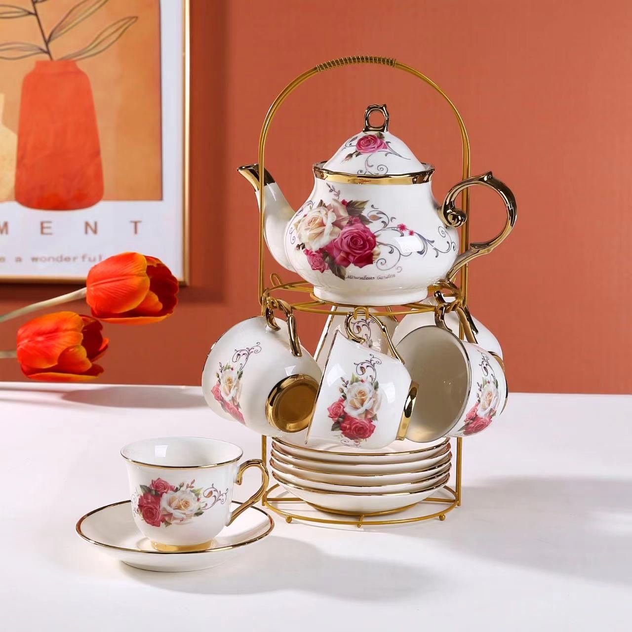 Teacup Set with Stand - TSFD3