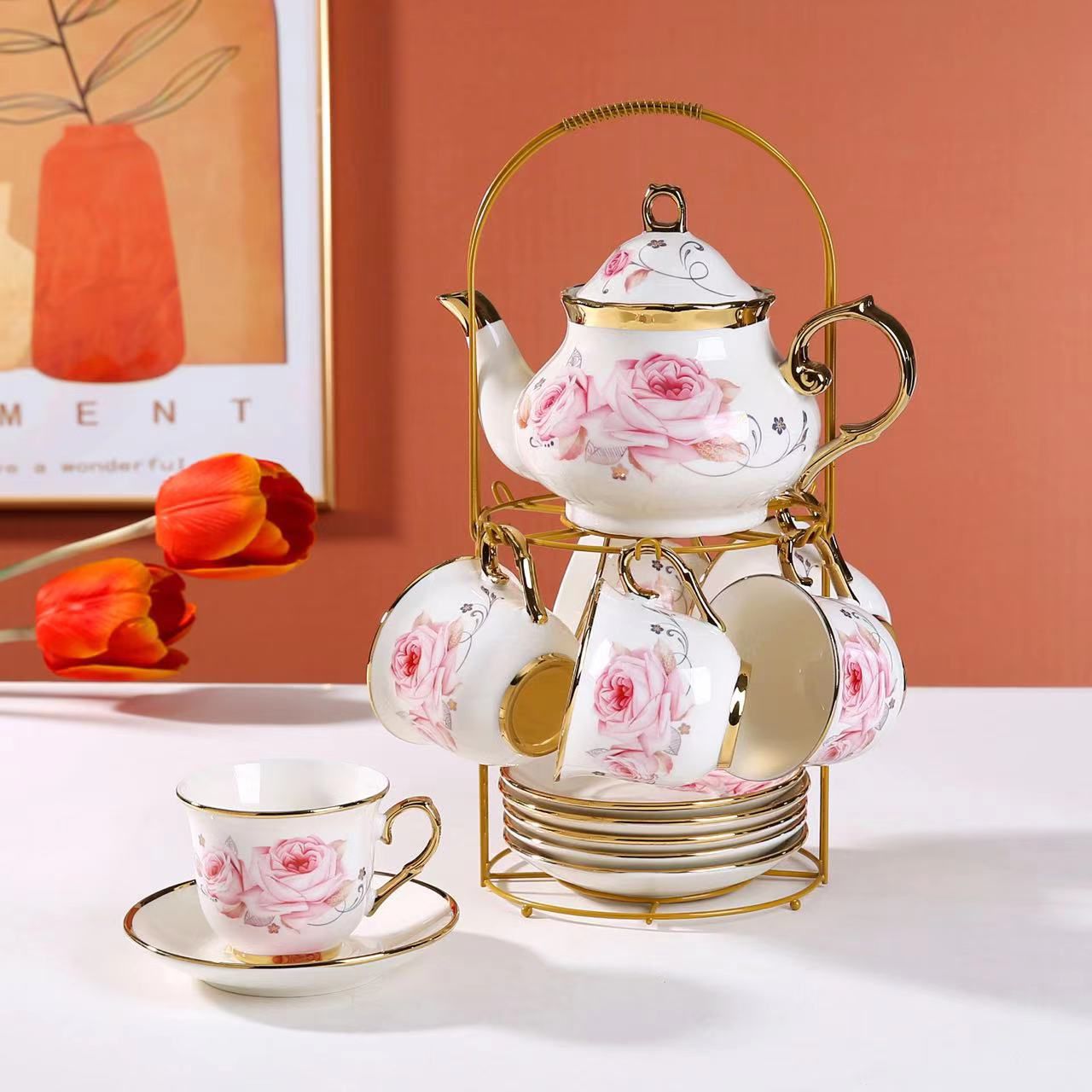 Teacup Set with Stand - TSFD2