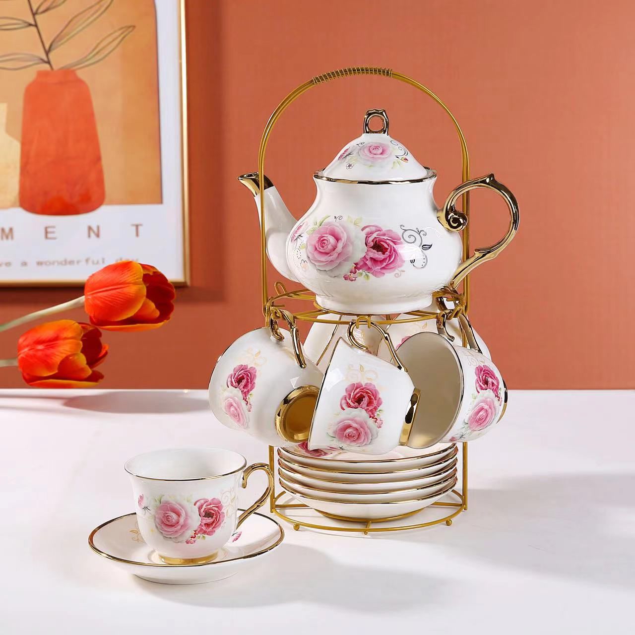 Teacup Set with Stand - TSFD6
