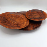 Pure Sheesham Wooden Handi Craft Round Trays - Set of 3