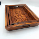 Wooden Handi Craft Trays - Set of 3