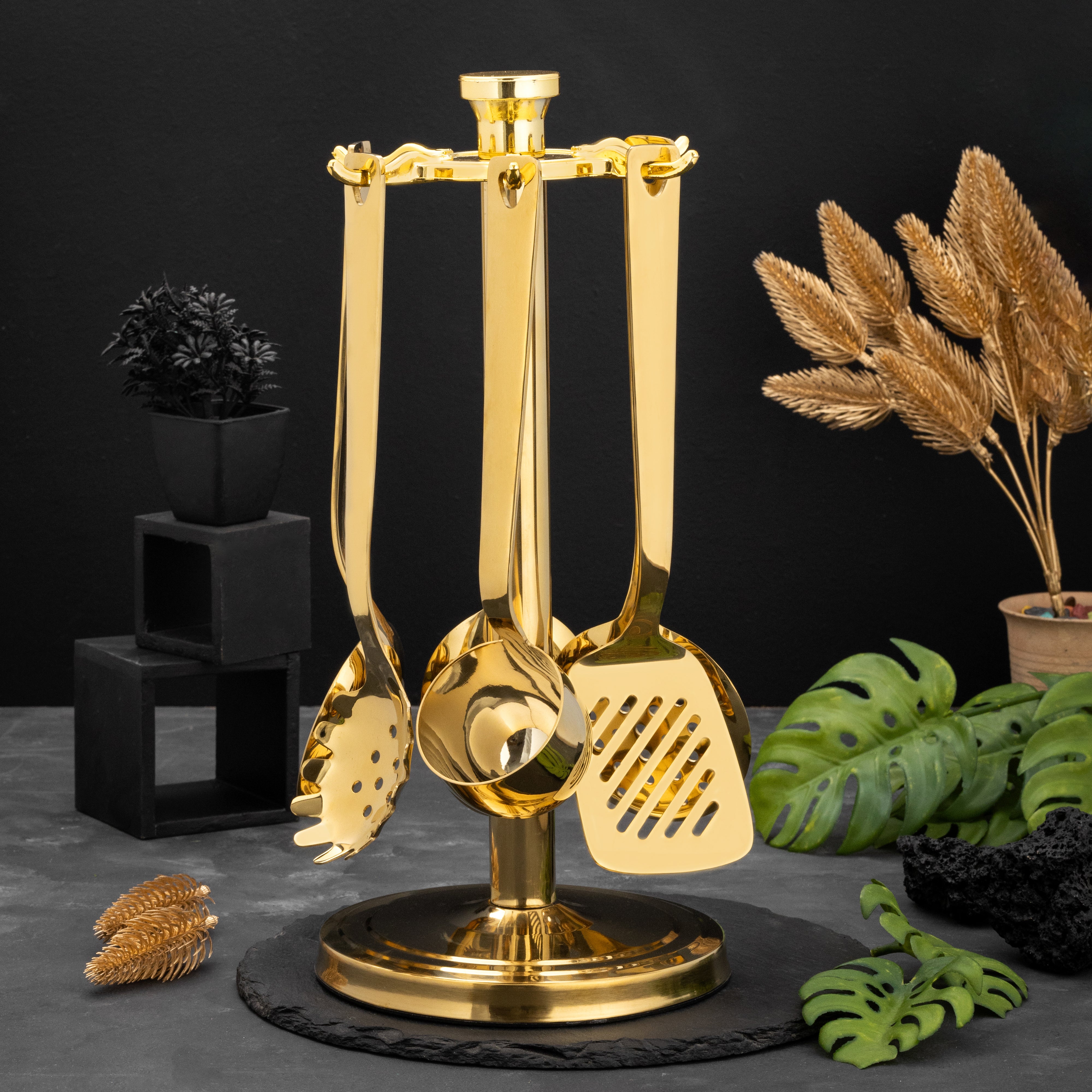 Dining Set Golden - 5 Years Warranty QM Branded