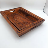 Export Quality Wooden Handi Craft Trays - Set of 3