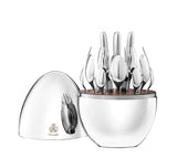 6 Person Cutlery Egg shape 24 Pieces set - Silver