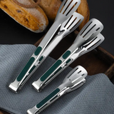 Luxury Rubber Padded Silver Tongs - Set of 3