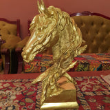 Resin Horse Head Ornament - Golden