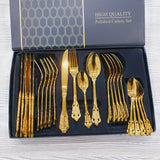 Shahi Cutlery Set 24 Piece - 6 Person Golden