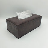 Premium Leather Tissue Box - Dark Brown