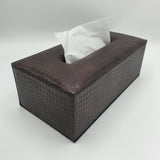 Premium Leather Tissue Box - Dark Brown