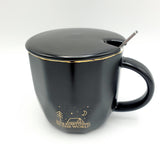 Mug with Spoon and Lid - Black