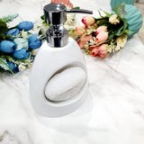 Soap Dispensor with Loofah Sponge - White
