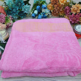 Premium Pink Large Towel with Golden Floral design - One Towel