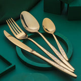 65 Grams Premium 24-Piece Golden Cutlery Set - 6 Person