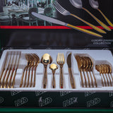 65 Grams Premium 24-Piece Golden Cutlery Set - 6 Person