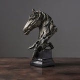 Resin Horse Head Ornament - Black