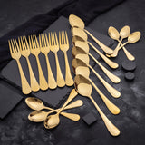 5 YEAR GUARANTEE 50 Gram Premium Golden Cutlery Set Qareenay Manzil® branded