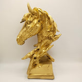 Resin Horse Head Ornament - Golden