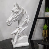 Resin Horse Head Ornament - White