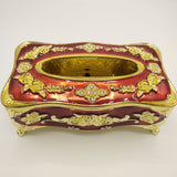 Oriental Tissue Box - Red & Golden