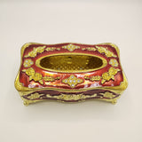 Oriental Tissue Box - Red & Golden