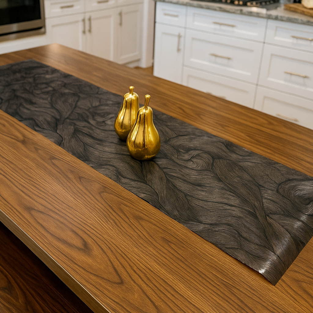 Table runner art geometry - Black color