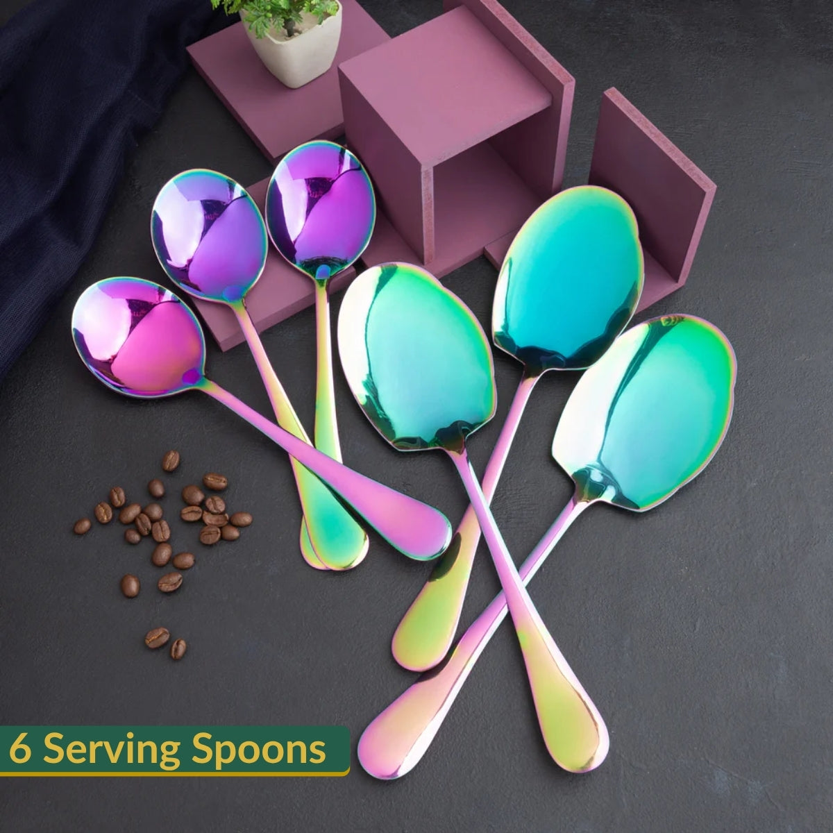 5 YEAR GUARANTEE 50 Gram Premium Rainbow Cutlery Set Qareenay Manzil® branded