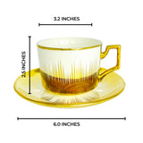 6 Persons Ceramic Tea cup & Saucer Set - Luxurious Design