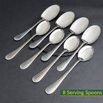 Rice & Curry Serving Spoons Set Silver Diamond Pattern Qareenay Manzil® Branded with 5 Year Warranty