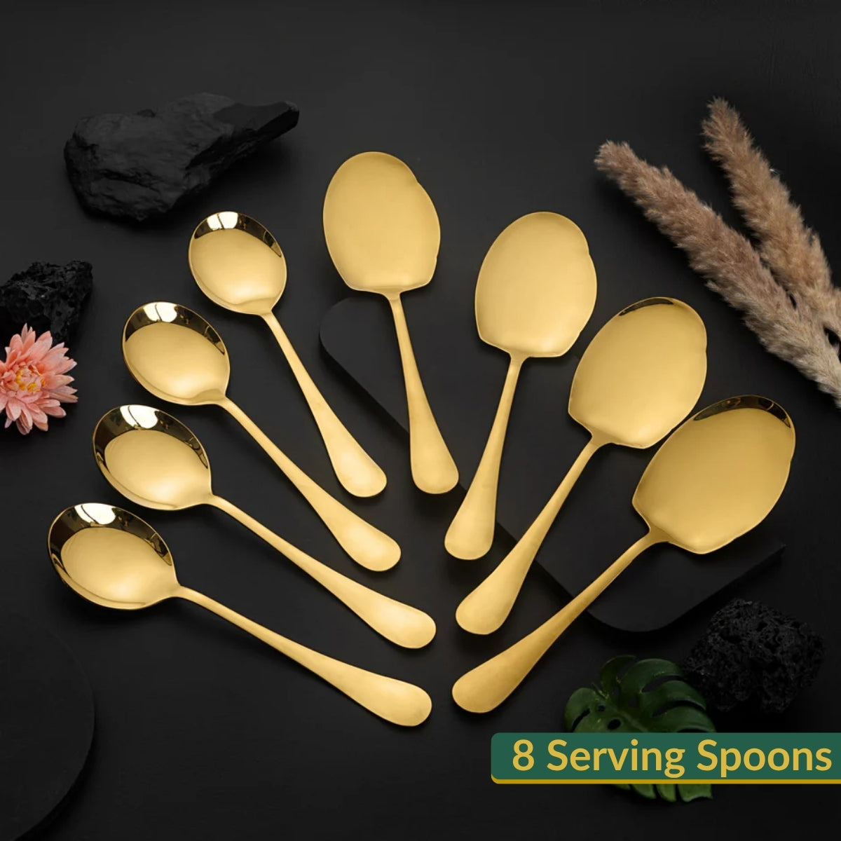 5 YEAR GUARANTEE 50 Gram Premium Golden Cutlery Set Qareenay Manzil® branded