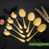 5 YEAR GUARANTEE 50 Gram Premium Golden Cutlery Set Qareenay Manzil® branded