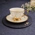 6 Persons Ceramic Tea cup & Saucer Set - Golden Arabic Design