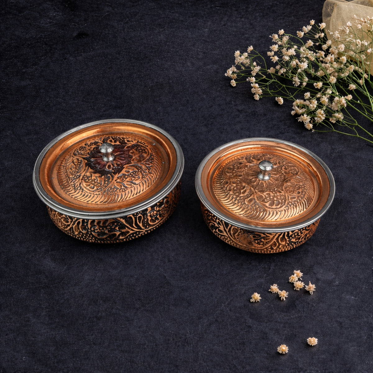 Handcrafted Copper Handi Set