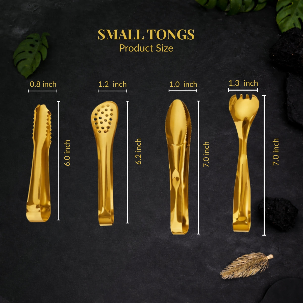 QM® Set of 4 Small Tongs Multipurpose