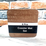 Leather Coaster Mats Square-Glittering Dull Gold