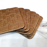 Leather Coaster Mats Square-Gold Ropes