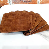 Leather Coaster Mats Square-Brown Leopard