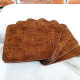 Leather Coaster Mats Square-Brown Leopard