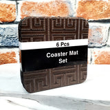 Leather Coaster Mats Square-Chocolate Versage