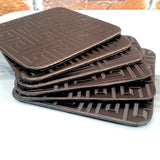 Leather Coaster Mats Square-Chocolate Versage